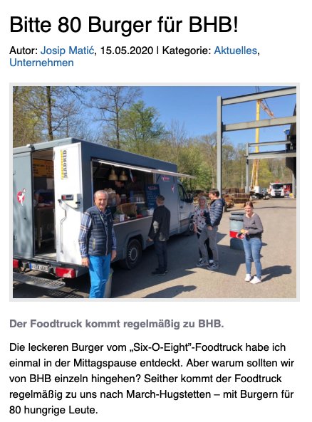 Blogpost für BHB, Wenn der Foodtruck kommt