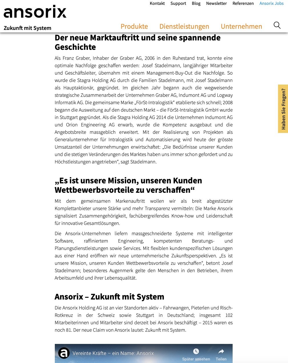 Unternehmensgeschichte Ansorix Seite 2