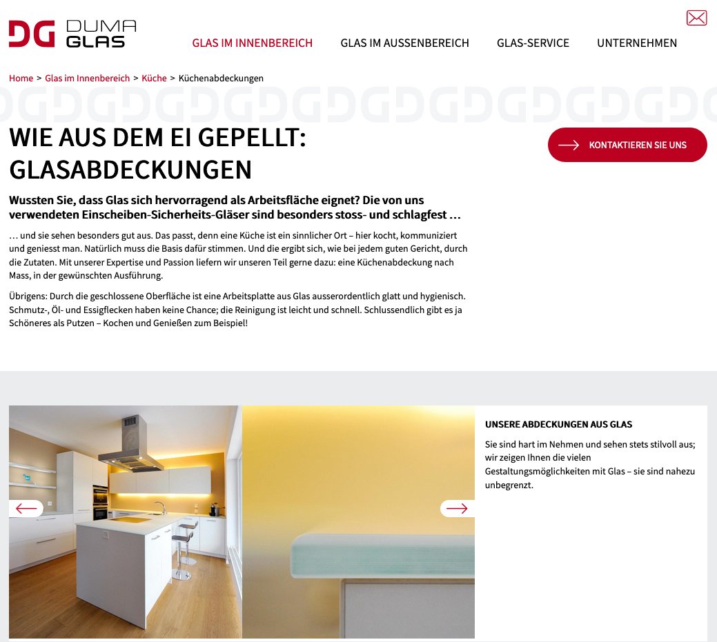 Kreative-SEO-Texte-für-Hompage-Glas im Innenbereich-Küche