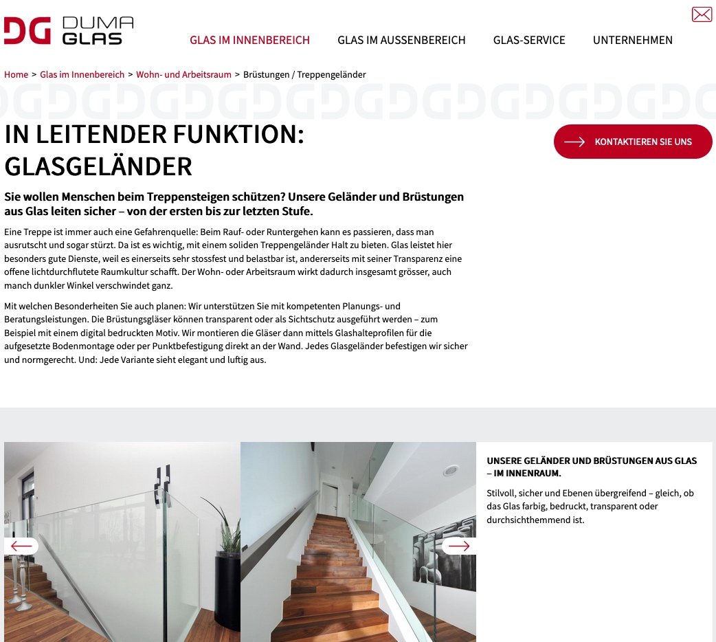 Kreative-SEO-Texte-für-Hompage-Glas im Innenbereich-Geländer